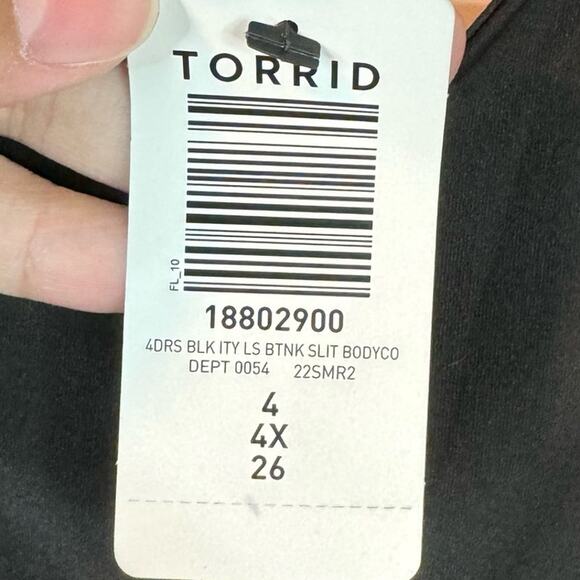 Torrid Black Bodycon Cutout Studio Knit Leg Slit Mini Dress Size 4X - Picture 6 of 10